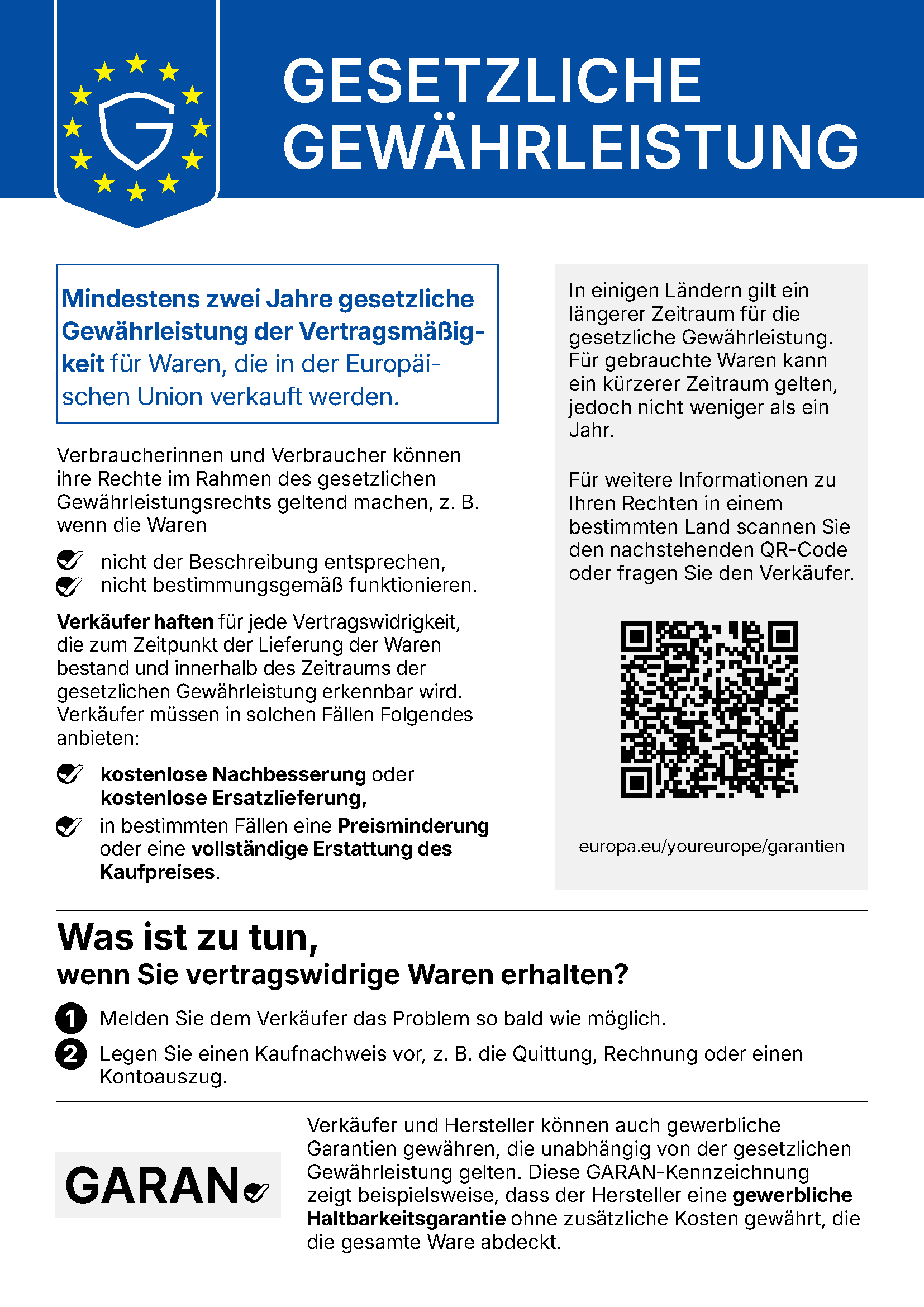 Deine gesetzlichen Gewährleistungsrechte